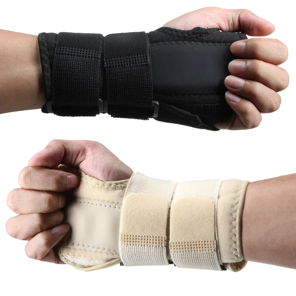 1Pcs Wrist Brace Carpal Tunnel, Adjustbale Wrist Support and Metal Splint Stabilizer, Night Sleeep Hand Brace for Pain Relief