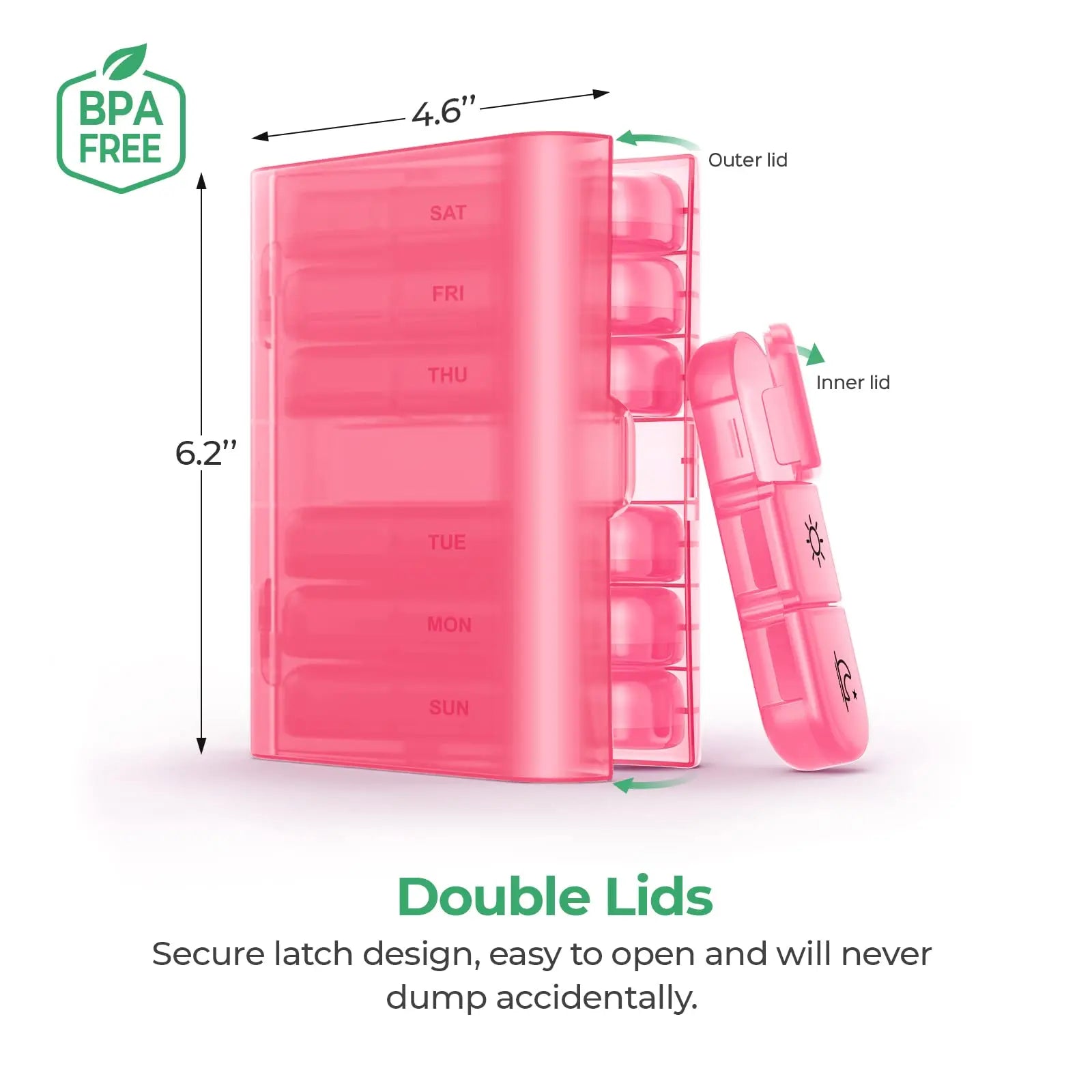 1 Set Pill Box 7 Days Organizer 21 Grids 3 Times One Day Portable Travel With Large Compartments For Vitamins Medicine Fish Oils