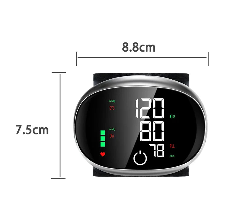 Automatic Wrist BP Monitor with Voice Readout | LCD Smart Touch