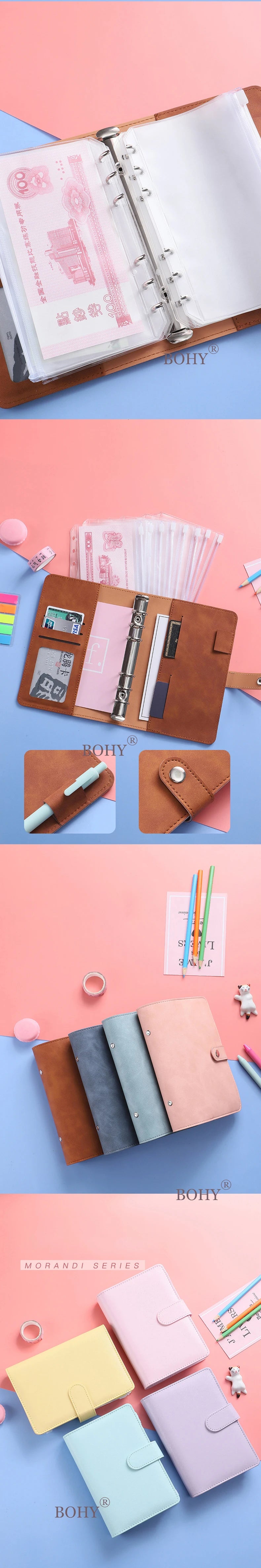 A6 Leather Budget Binder Notebook