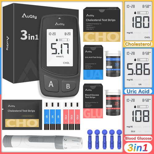 3in1 Multifunction Cholesterol Uric Acid Glucometer Kit
