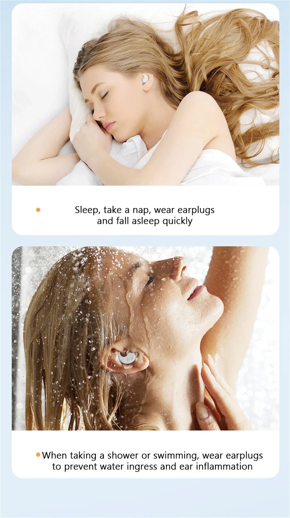 Anti Noise Silicone Waterproof Ear Plugs