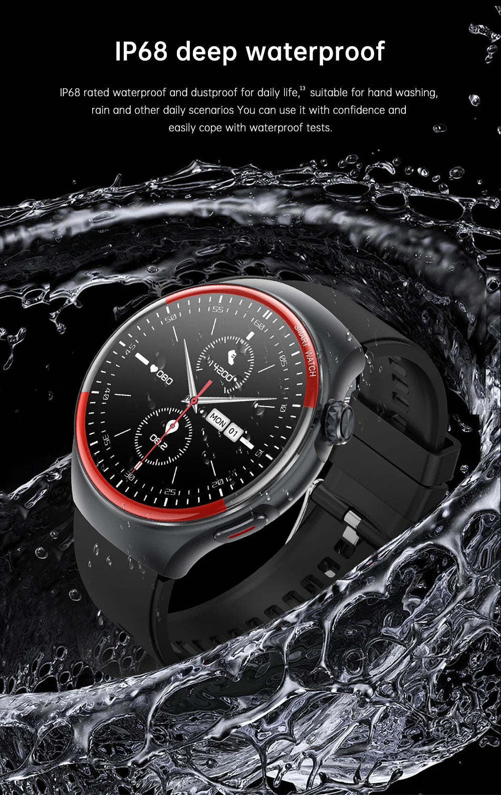 Medical-Grade Smart Watch | Blood Pressure, Heart Rate & Pulse Monitor | Nursing & Healthcare