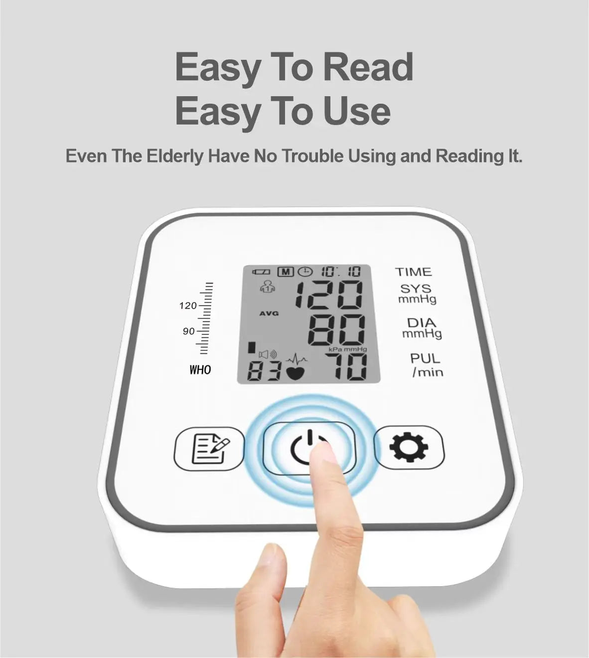 Rechargeable Upper Arm BP Monitor with Voice & Tri-Color LCD Display