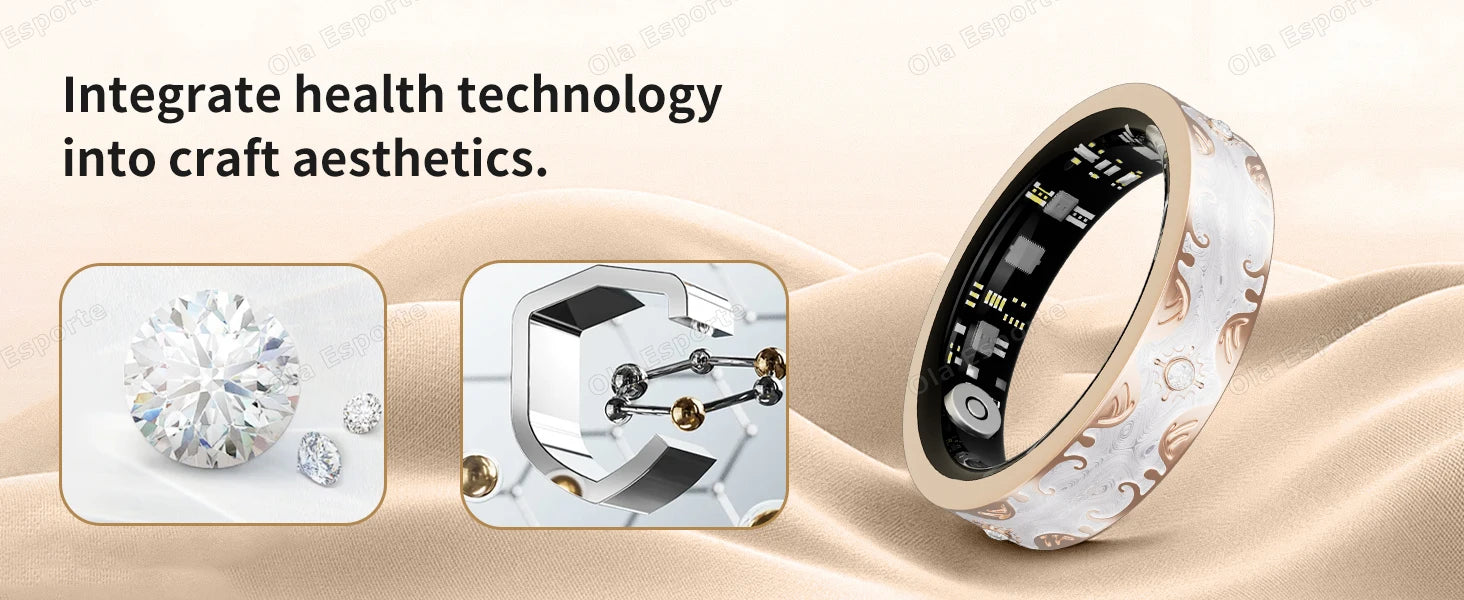 Smart Ring | Multicolor Diamond Design | Heart Rate, BP & Sleep Monitor
