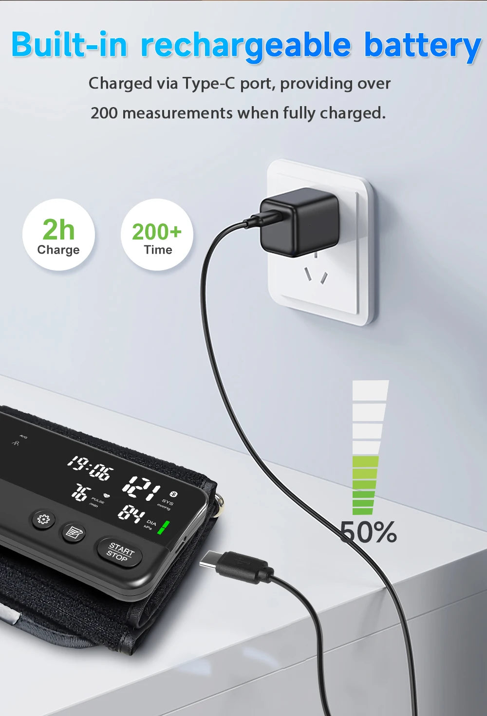 Yongrow Smart BP Monitor | LED Display | App-Connected Heart Rate Tracking