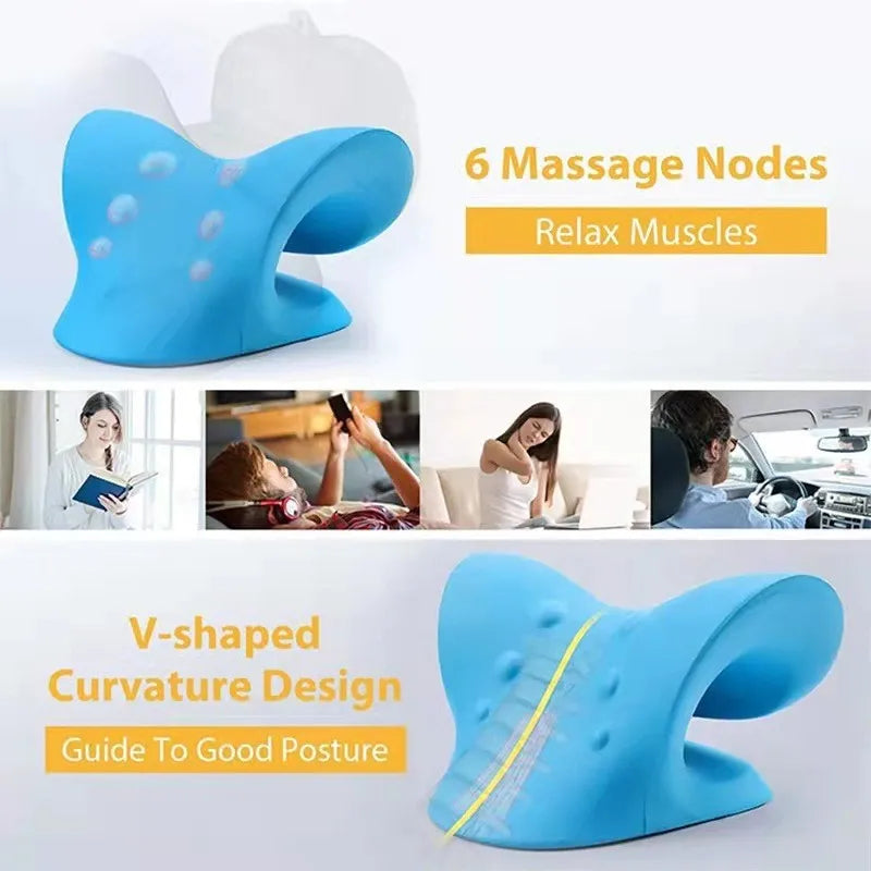 Neck Stretcher Shoulder Cervical Chiropractic Traction Device Head Back Body Massager Massage Pillow