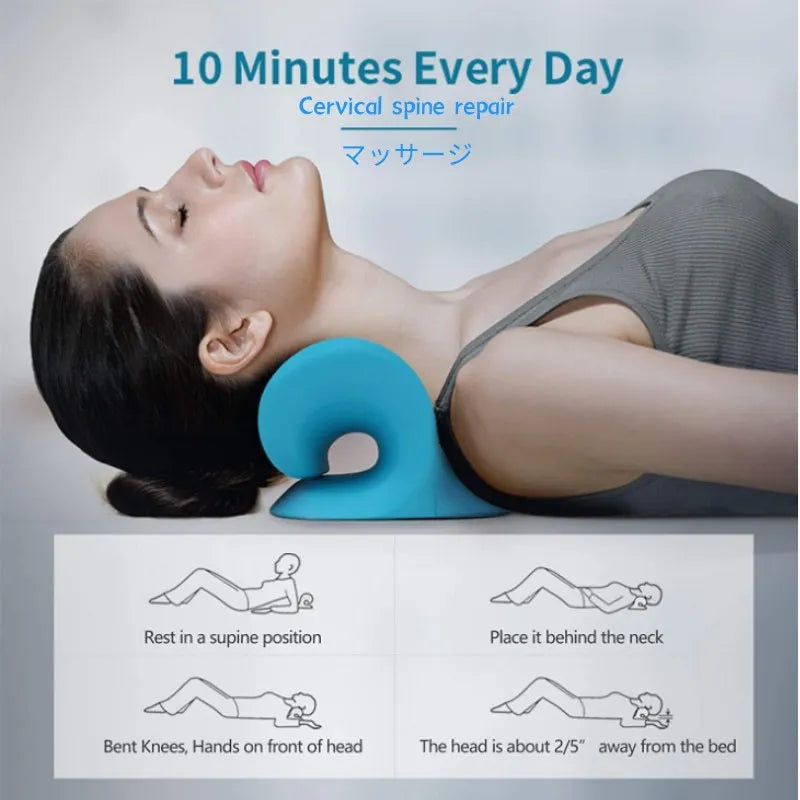 Neck Stretcher Shoulder Cervical Chiropractic Traction Device Head Back Body Massager Massage Pillow