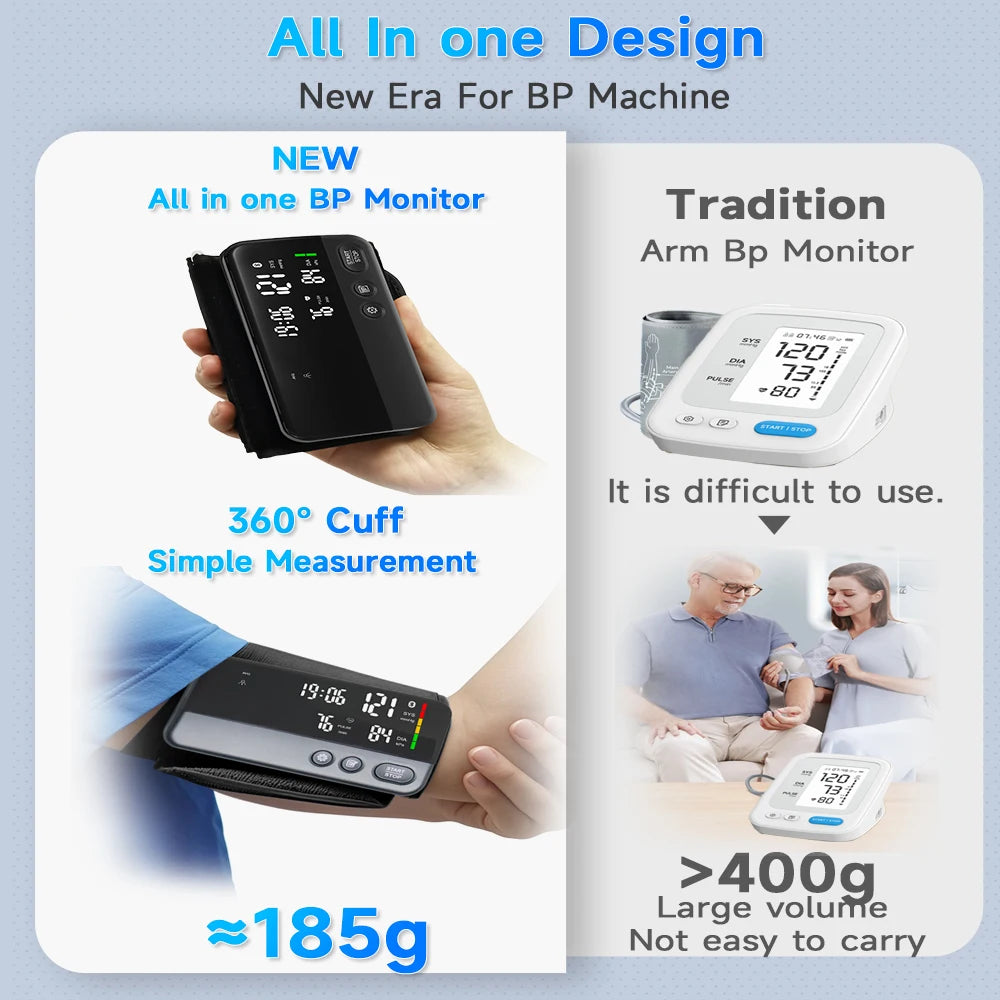 Yongrow Smart BP Monitor | LED Display | App-Connected Heart Rate Tracking