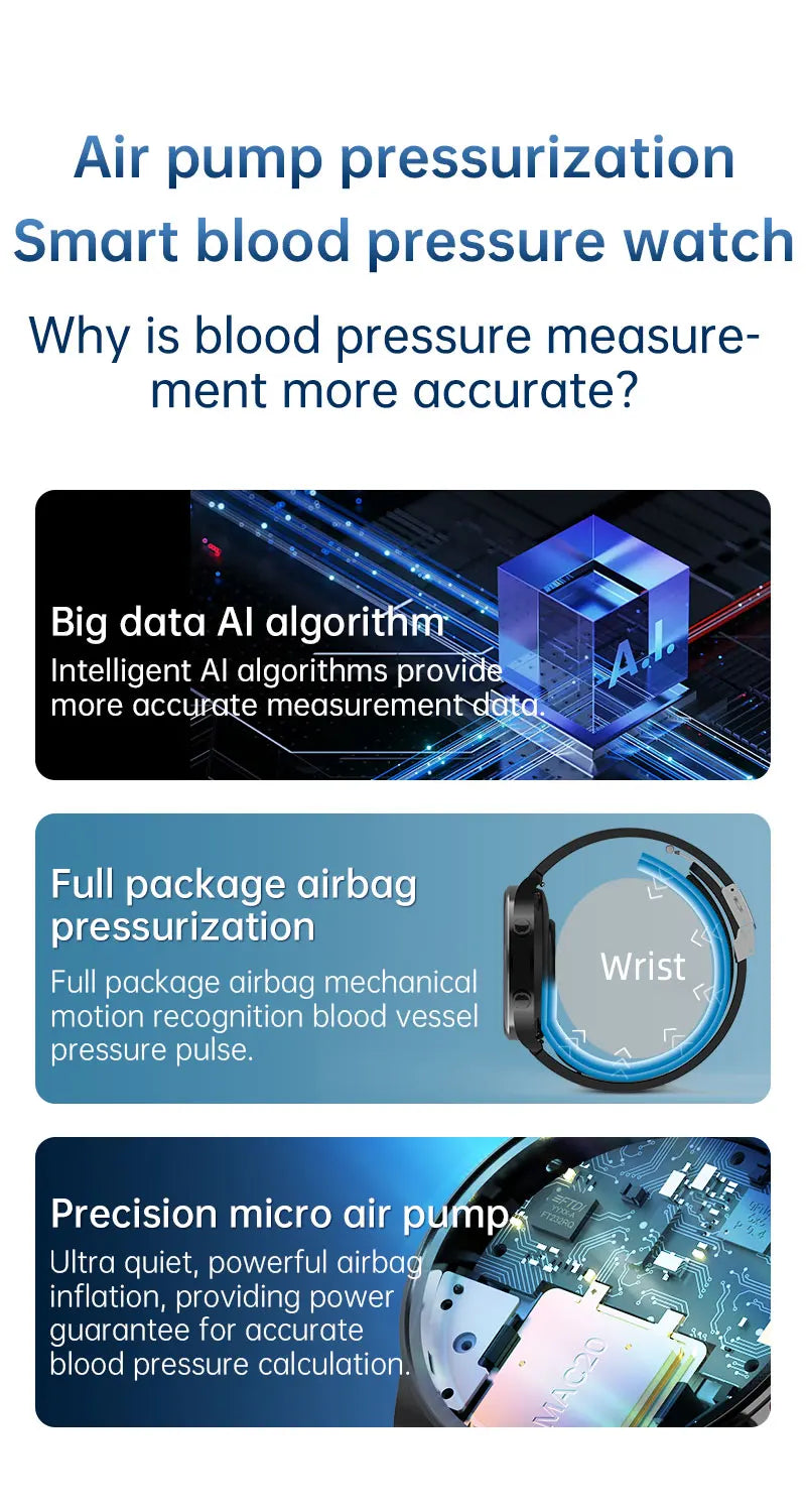 Clinical-Grade Smart Watch P700 | Air Pump Technology