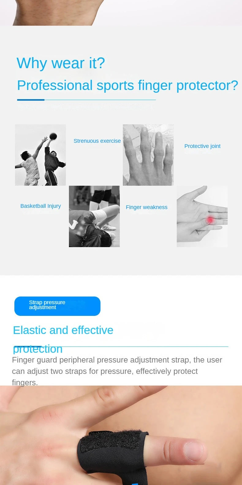 1PC Finger Splint Adjustable Finger Support Brace Sleeve Protector Basketball Finger Joint Protector Sports Support Tape