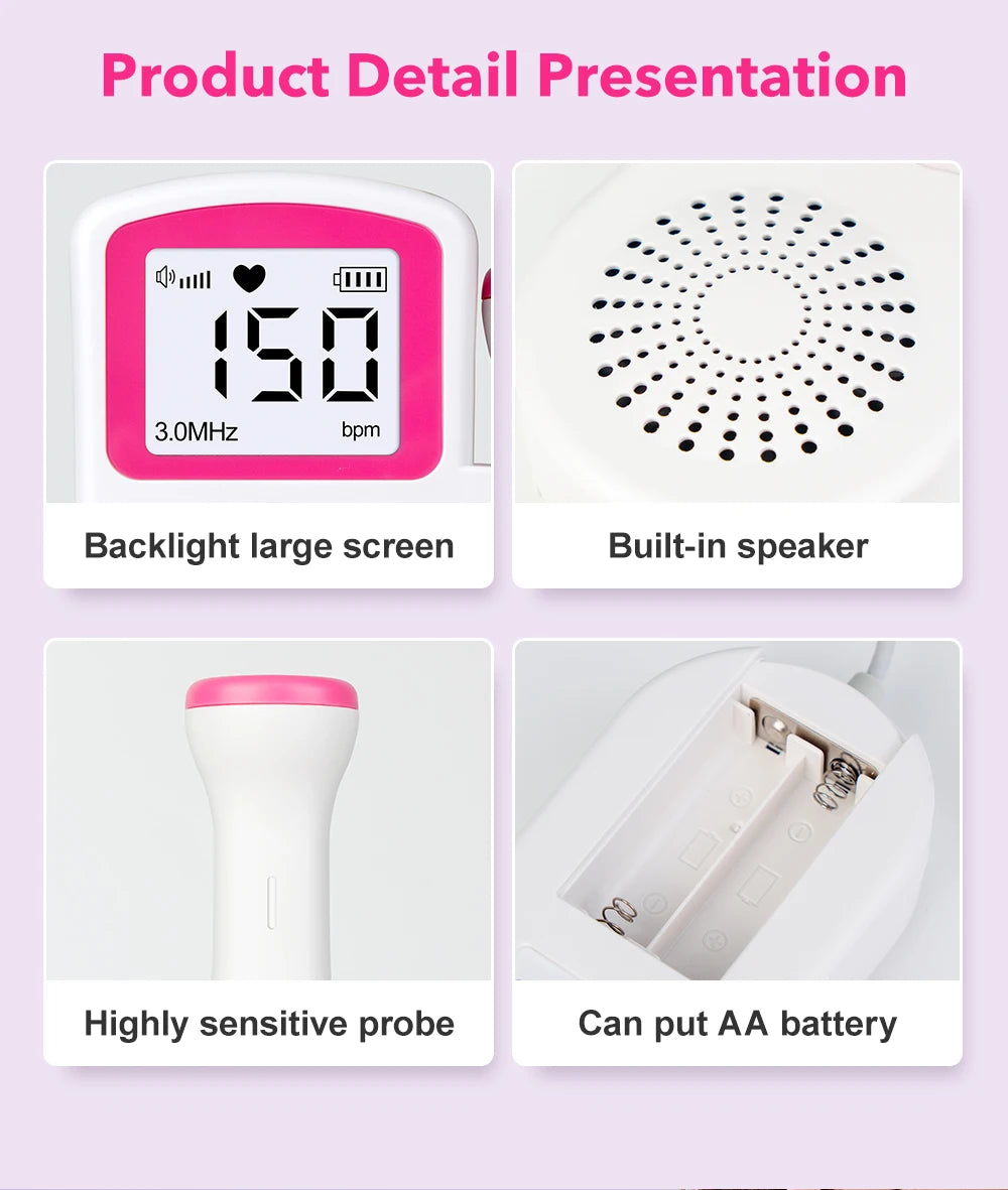 2MHz Ultrasound Fetal Heart Rate Detector