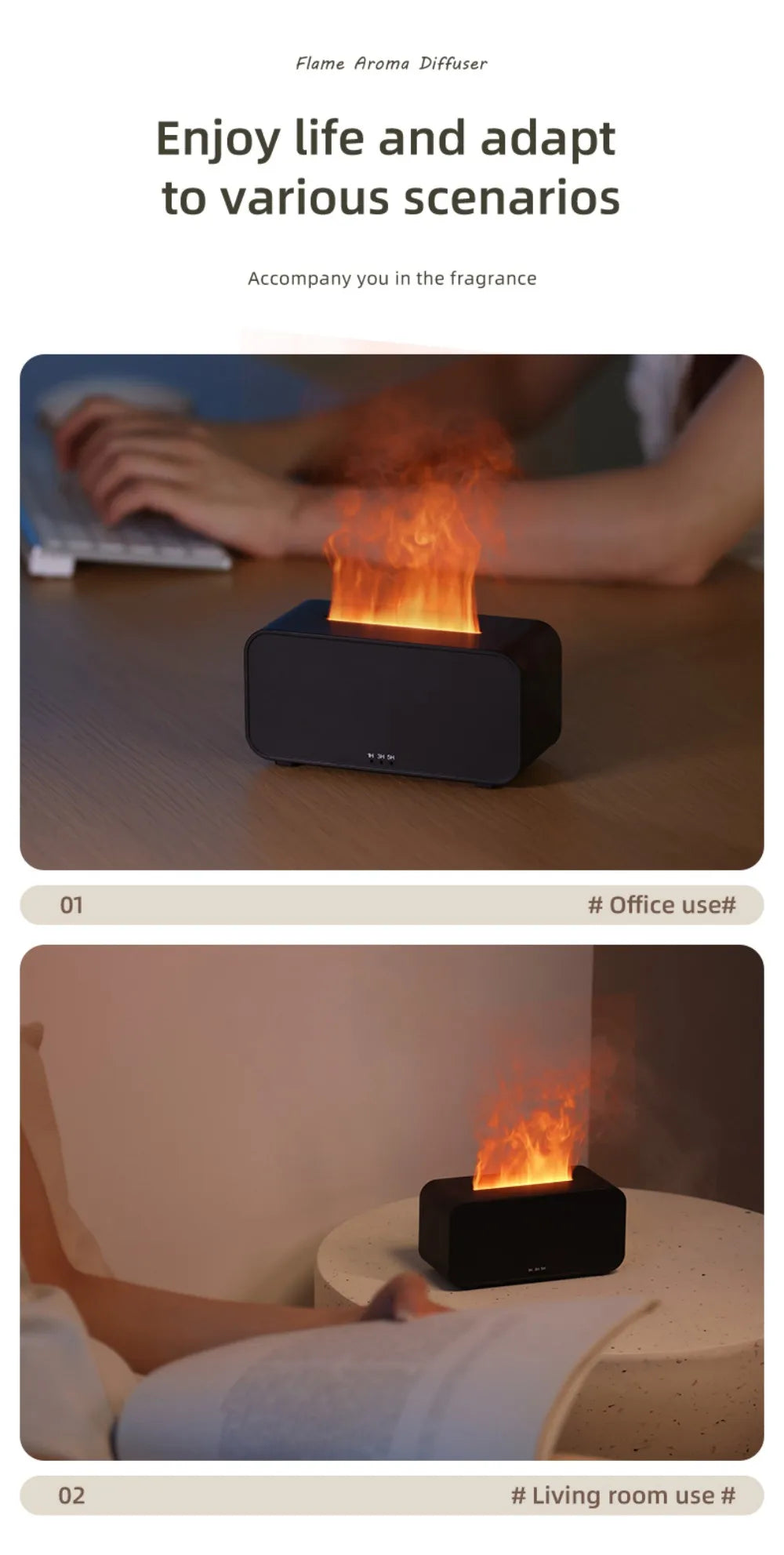 Humidifier Flame Aromatherapy Diffuser.