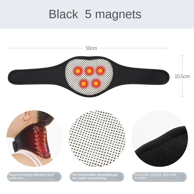 1Pc Self-heating Tourmaline Neck Magnetic Therapy Support Tourmaline Belt Wrap Brace Pain Relief Cervical Vertebra Protection