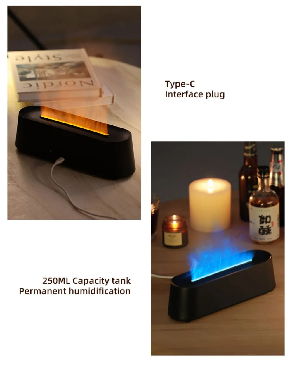 Humidifier Flame Aromatherapy Diffuser.