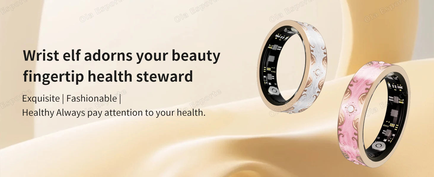 Smart Ring | Multicolor Diamond Design | Heart Rate, BP & Sleep Monitor