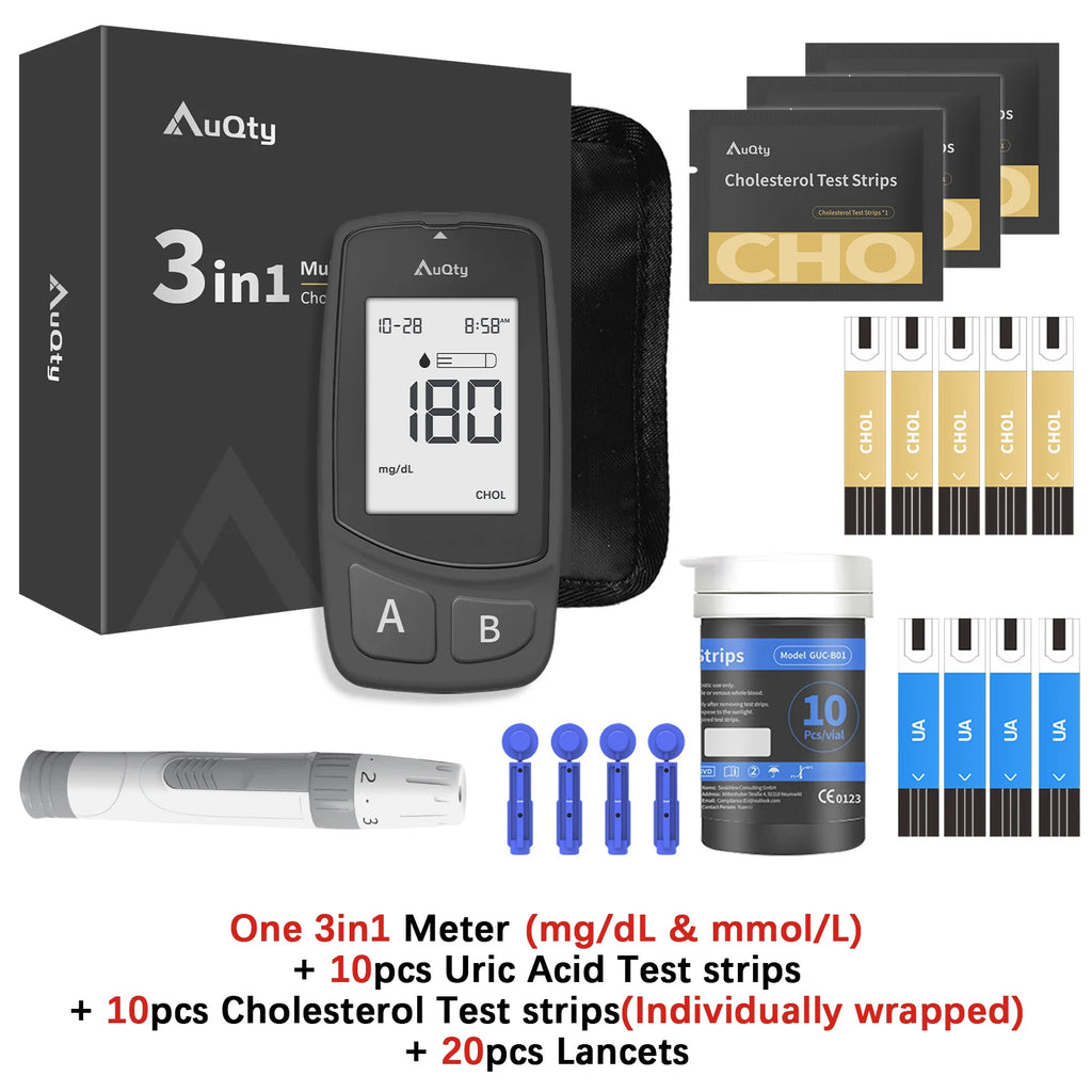 3in1 Multifunction Cholesterol Uric Acid Glucometer Kit