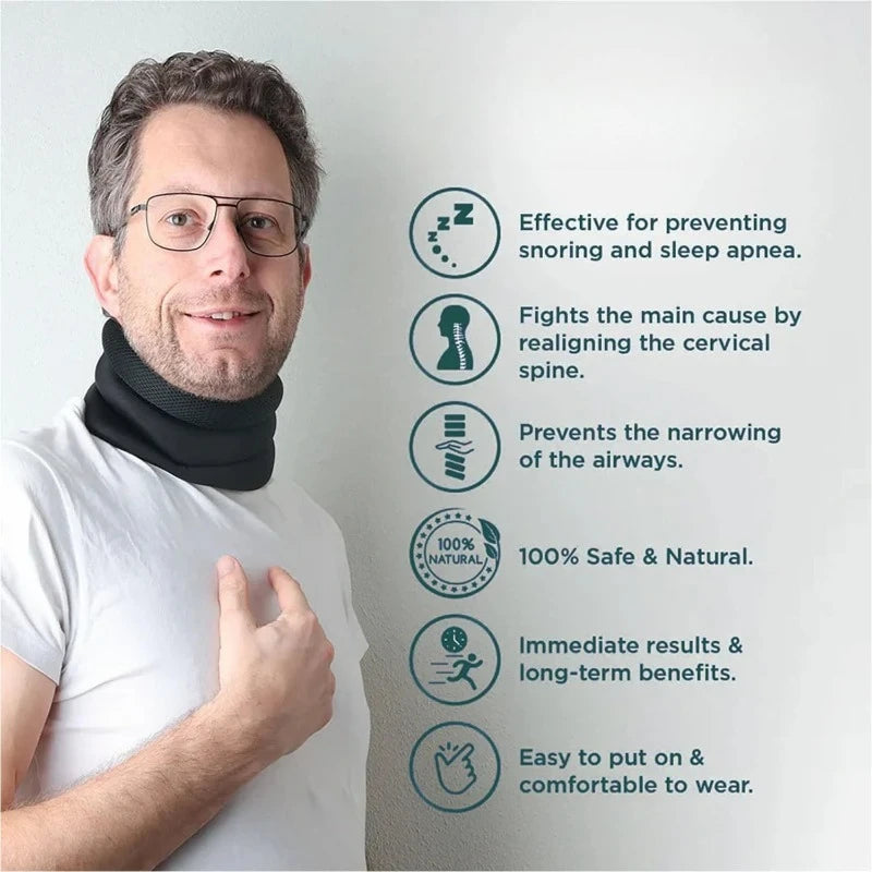 Neck Support for Snoring Adjustable Neck Brace for Sleep 3-Stage Soft Cervical Collar for Sleeping