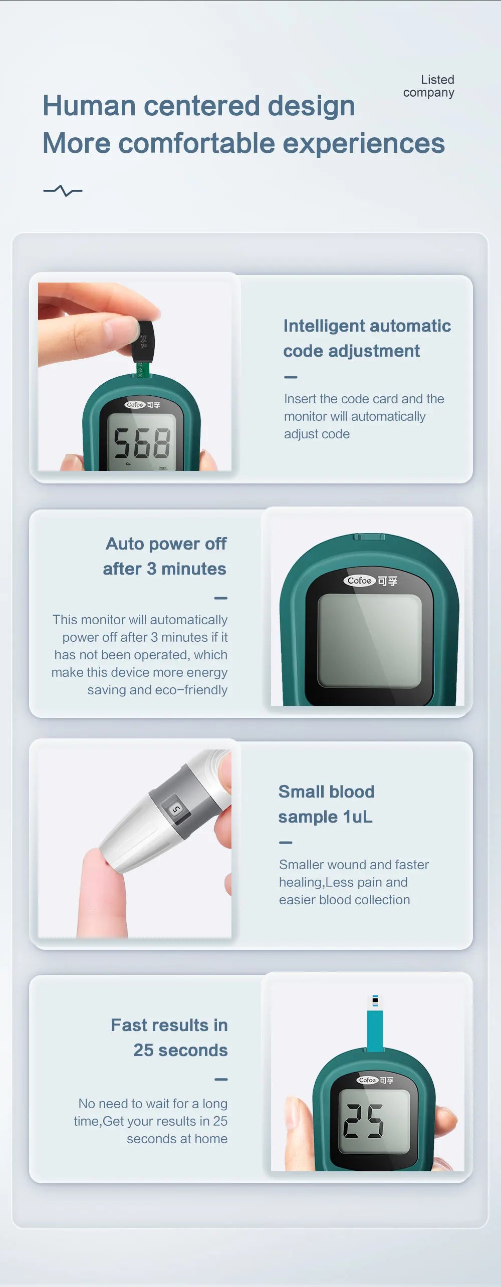 Cofoe Uric Acid Monitor  With Test Strips