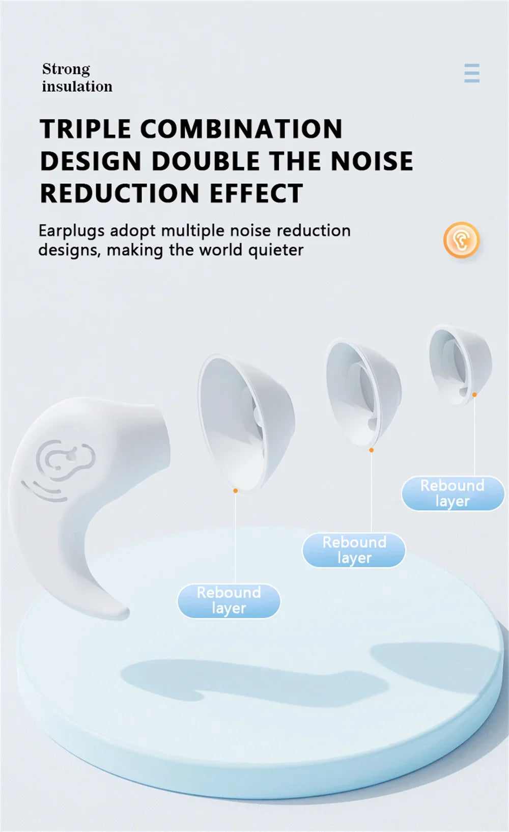 Anti Noise Silicone Waterproof Ear Plugs
