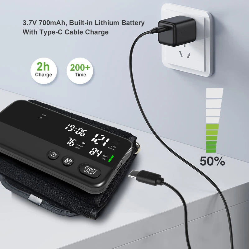 Yongrow Smart BP Monitor | LED Display | App-Connected Heart Rate Tracking