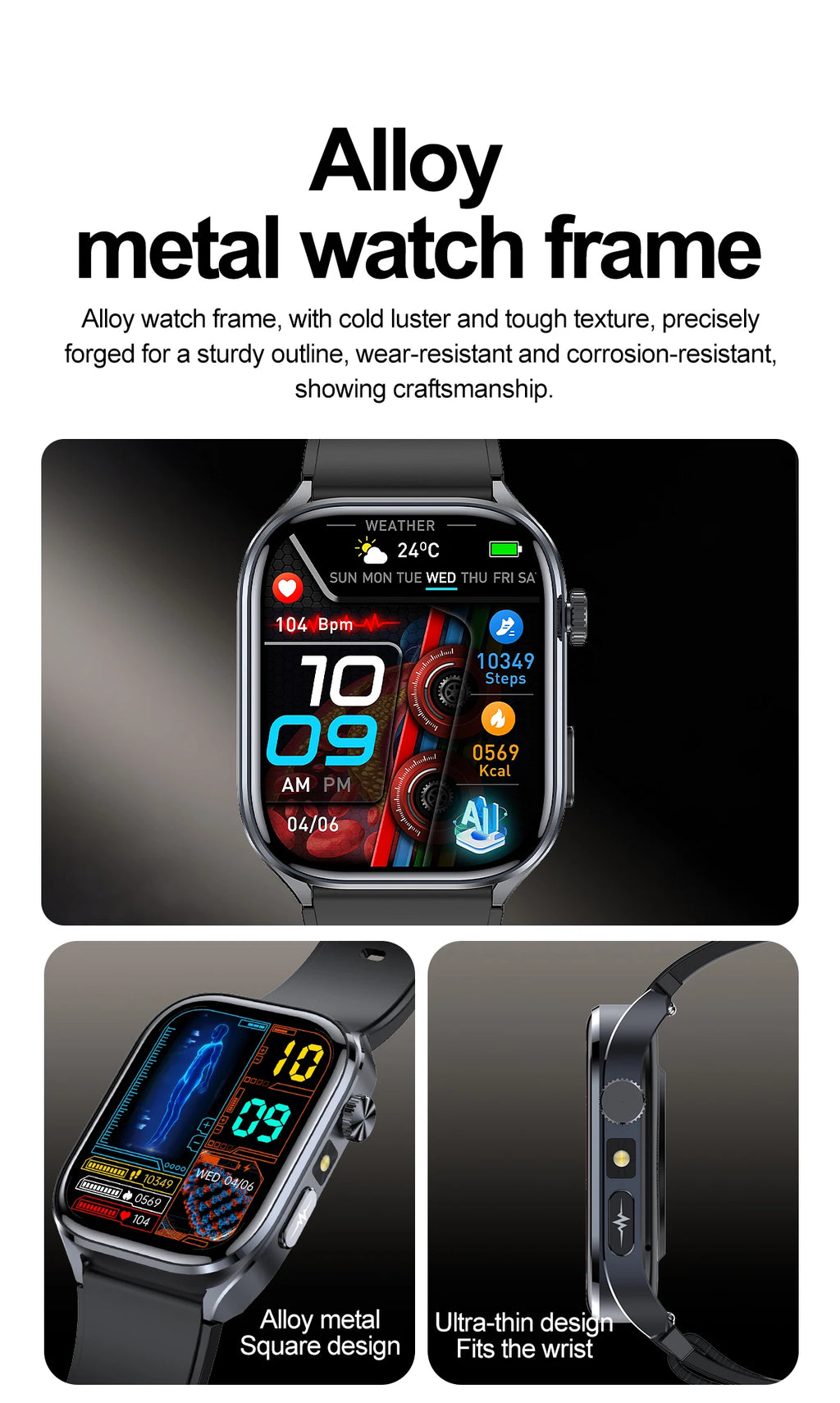 2025 Advanced Health Smart Watch for Men | ECG, Blood Pressure, Blood Oxygen