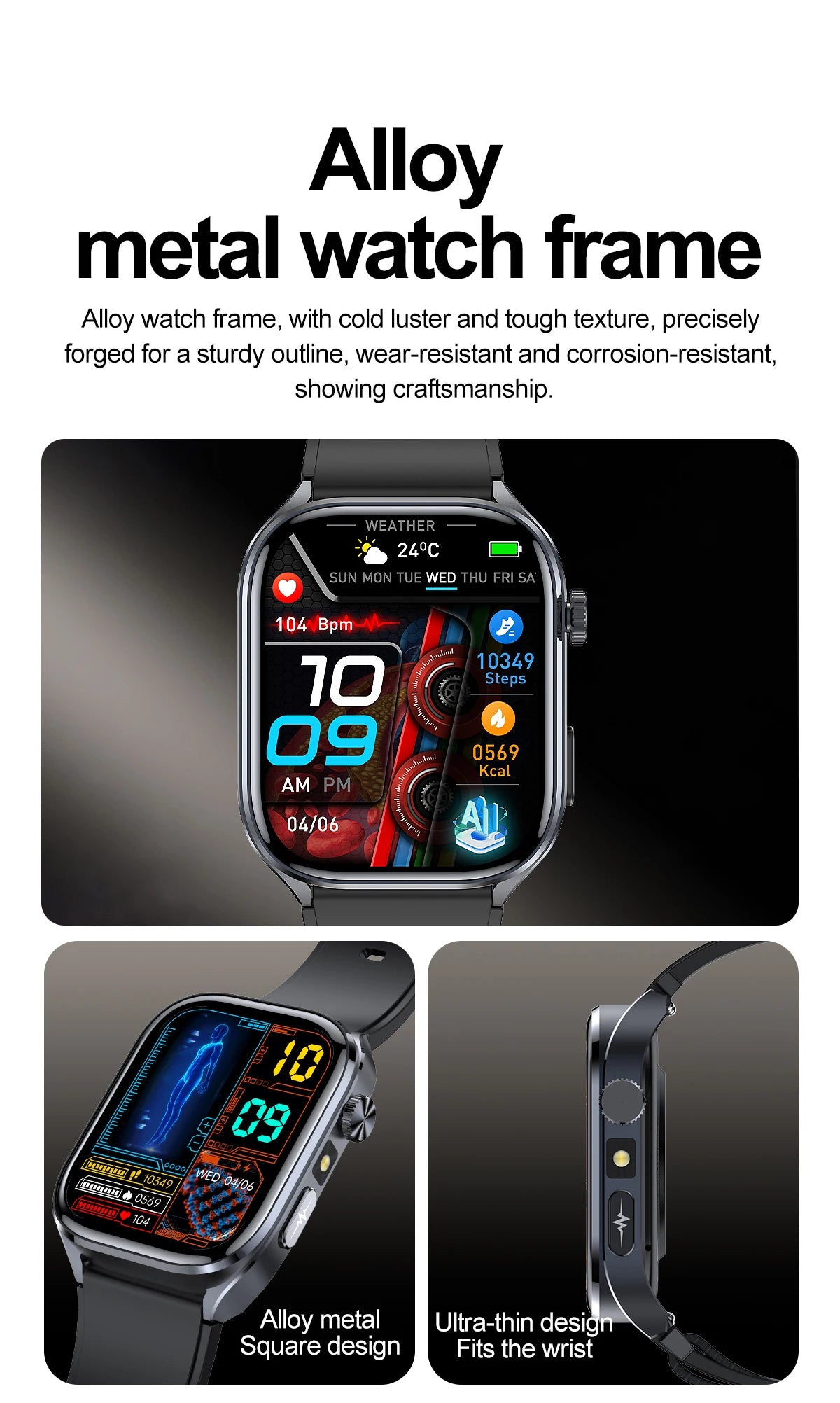 2025 Advanced Health Smart Watch for Men | ECG, Blood Pressure, Blood Oxygen