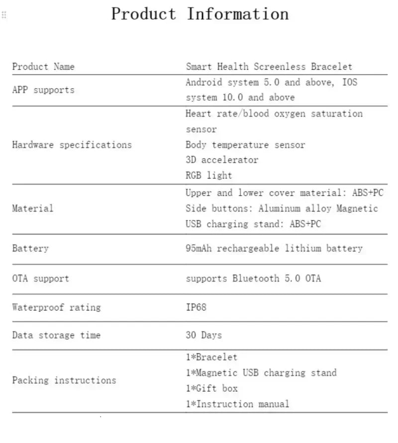 AI Smart Health Bracelet | Blood Pressure, Sleep & Heart Rate Monitor