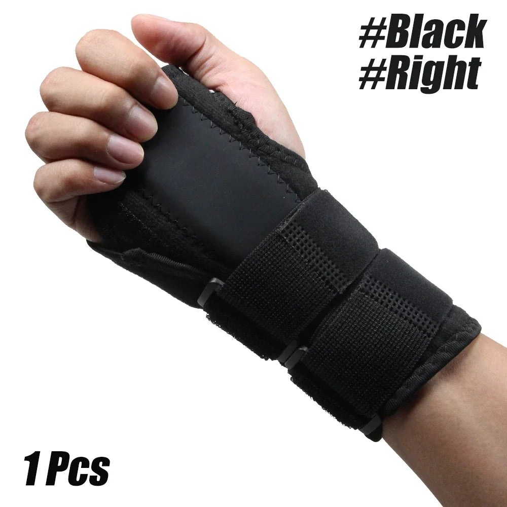 1Pcs Wrist Brace Carpal Tunnel, Adjustbale Wrist Support and Metal Splint Stabilizer, Night Sleeep Hand Brace for Pain Relief