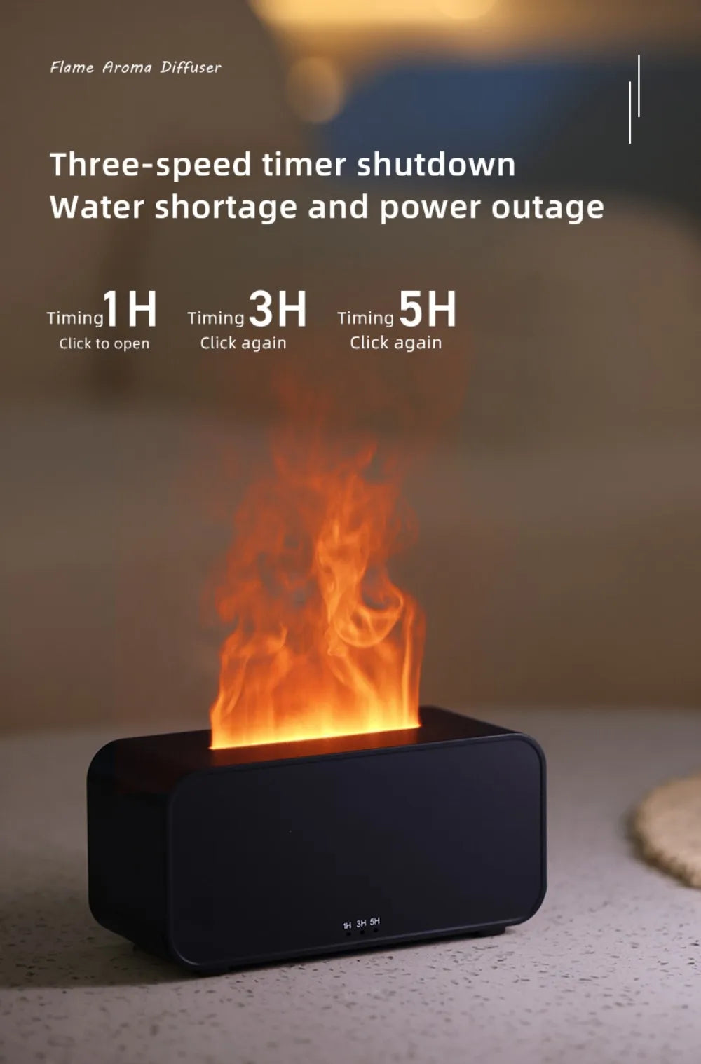Humidifier Flame Aromatherapy Diffuser.