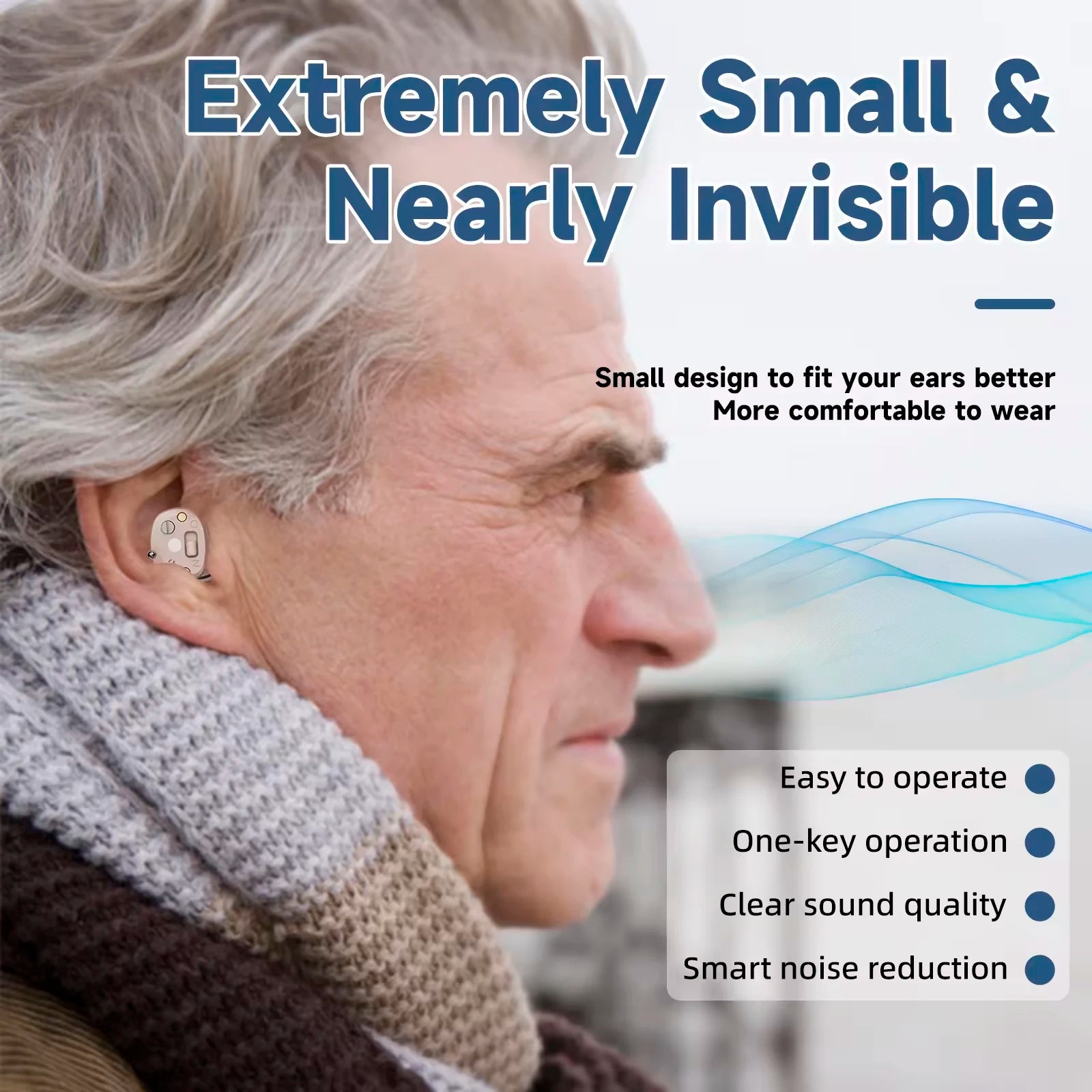 New Arrival CIC Hearing Aid Device For Seniors Rechargeable Wireless Hearing Aid Cheap Amplifier OTC hearing aids