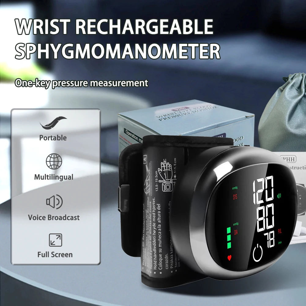 Automatic Wrist BP Monitor with Voice Readout | LCD Smart Touch