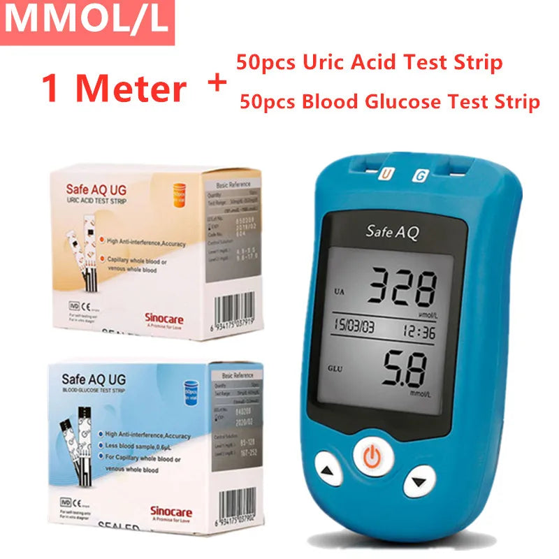 Sinocare  Glucometer & Uric Acid Test Kit