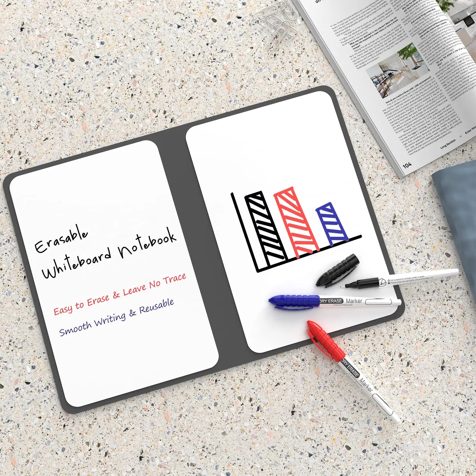 A5 Reusable Whiteboard Notebook Set