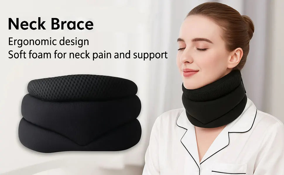Neck Support for Snoring Adjustable Neck Brace for Sleep 3-Stage Soft Cervical Collar for Sleeping