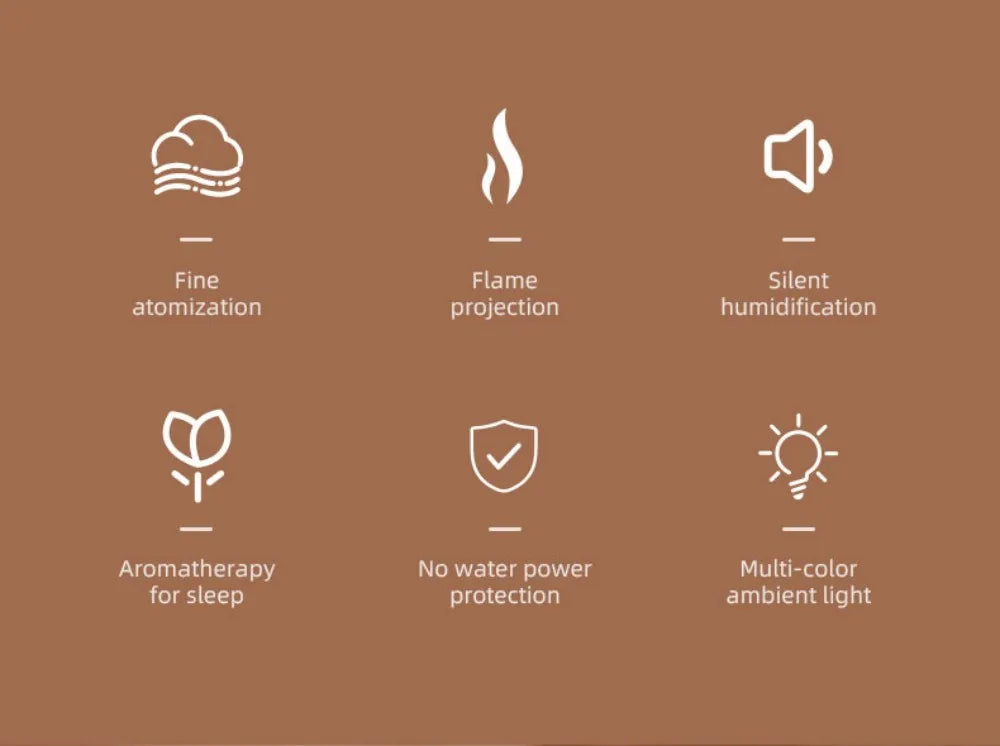 Humidifier Flame Aromatherapy Diffuser.
