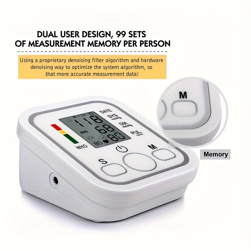 Electric Arm Voice Reading Blood Pressure Monitor | Backlit LCD | WHO Interpretation