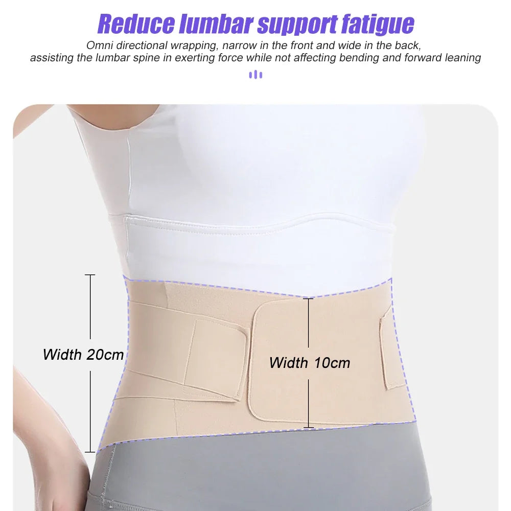 1 Pcs Adjustable Ultra Thin Back Brace with Lumbar Pad, Flexible Supports, Back Brace for Lower Back, Sciatica Scoliosis Relief