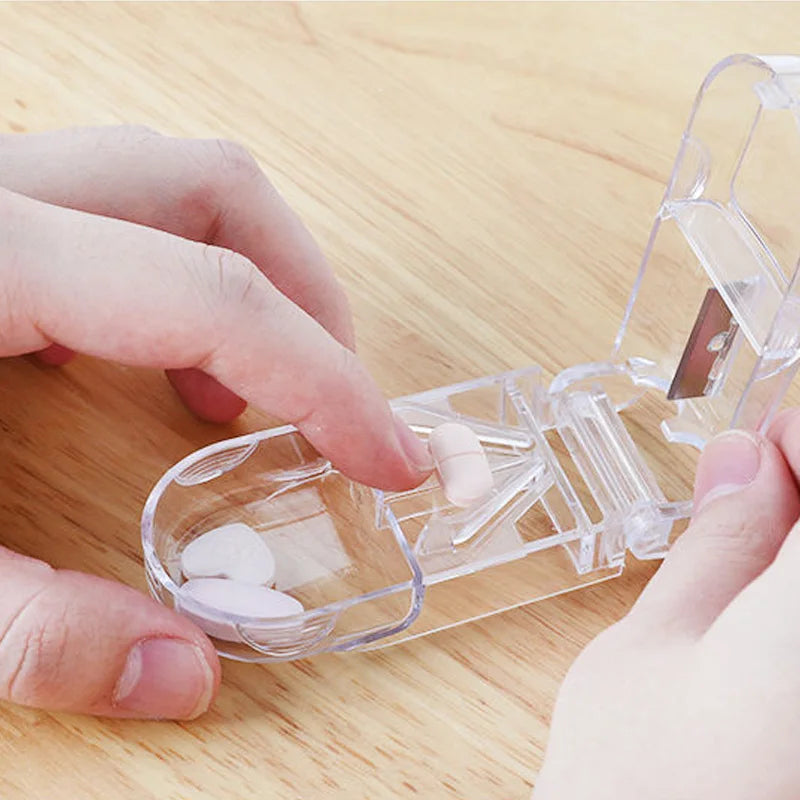 Portable Pill Cutter Box - Medicine Organizer with Tablet Splitter