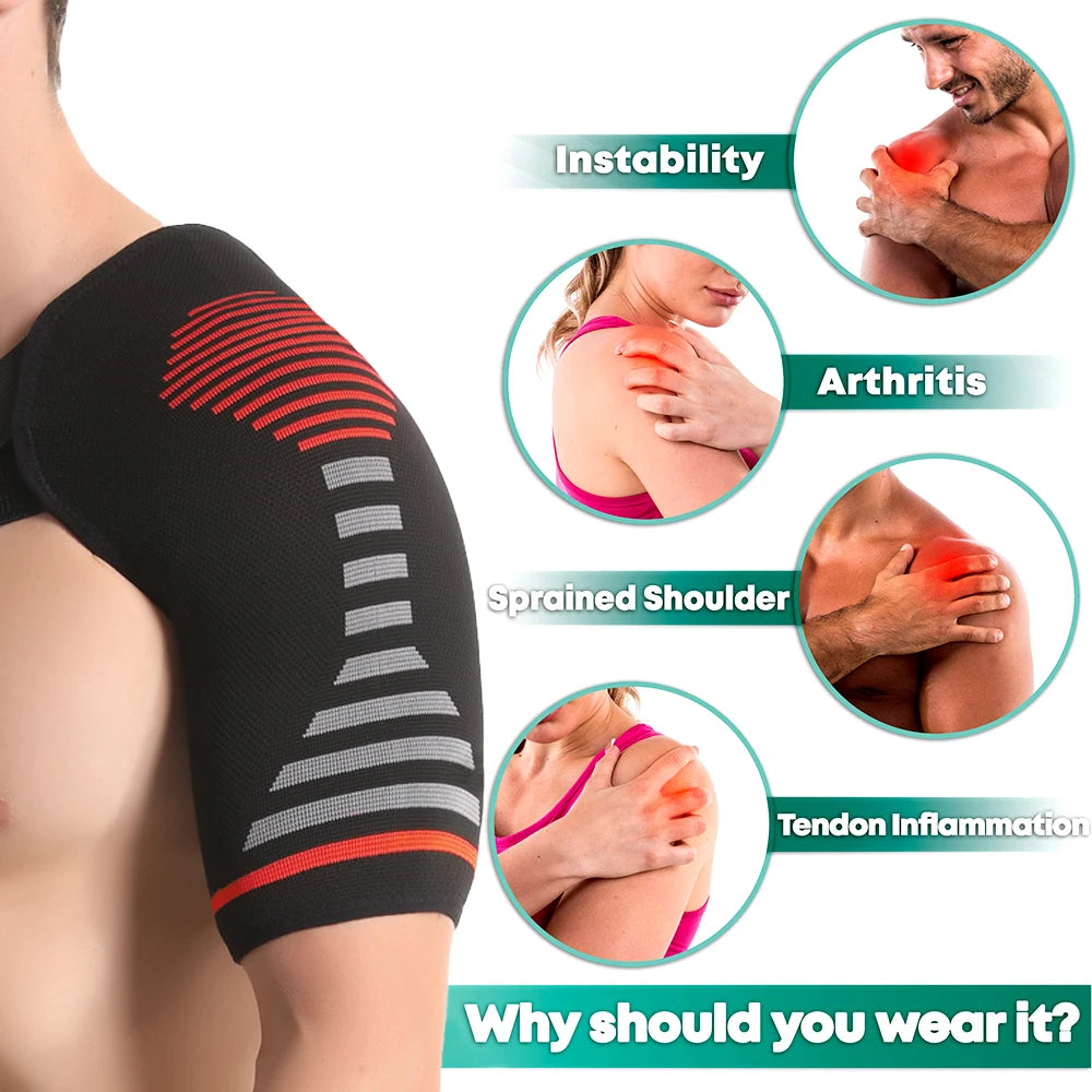 Professional Shoulder Brace - Support and Compression Sleeve, AC Joint - Arm Immobilizer Wrap, Stability Strap - for Men & Women
