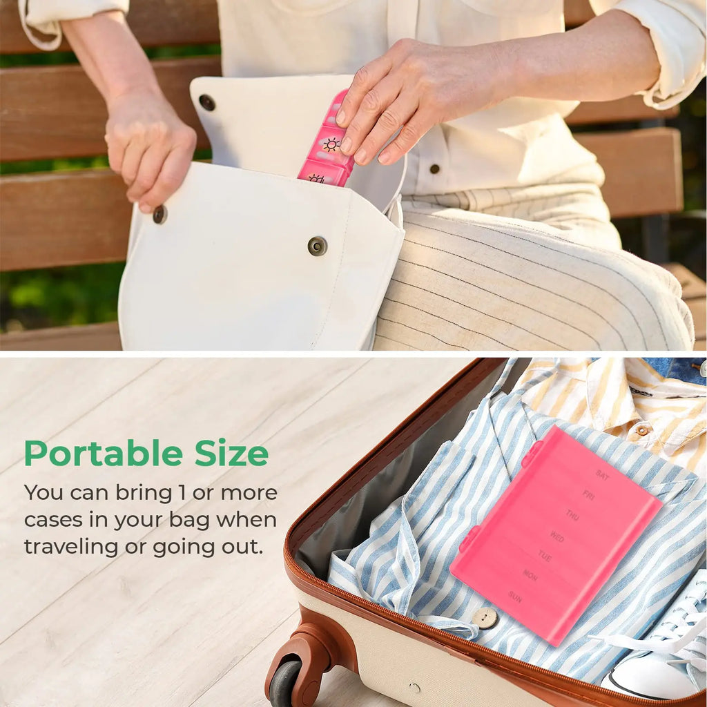 1 Set Pill Box 7 Days Organizer 21 Grids 3 Times One Day Portable Travel With Large Compartments For Vitamins Medicine Fish Oils