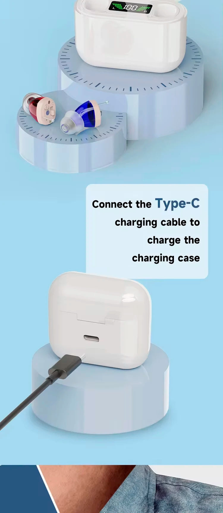 New Arrival CIC Hearing Aid Device For Seniors Rechargeable Wireless Hearing Aid Cheap Amplifier OTC hearing aids