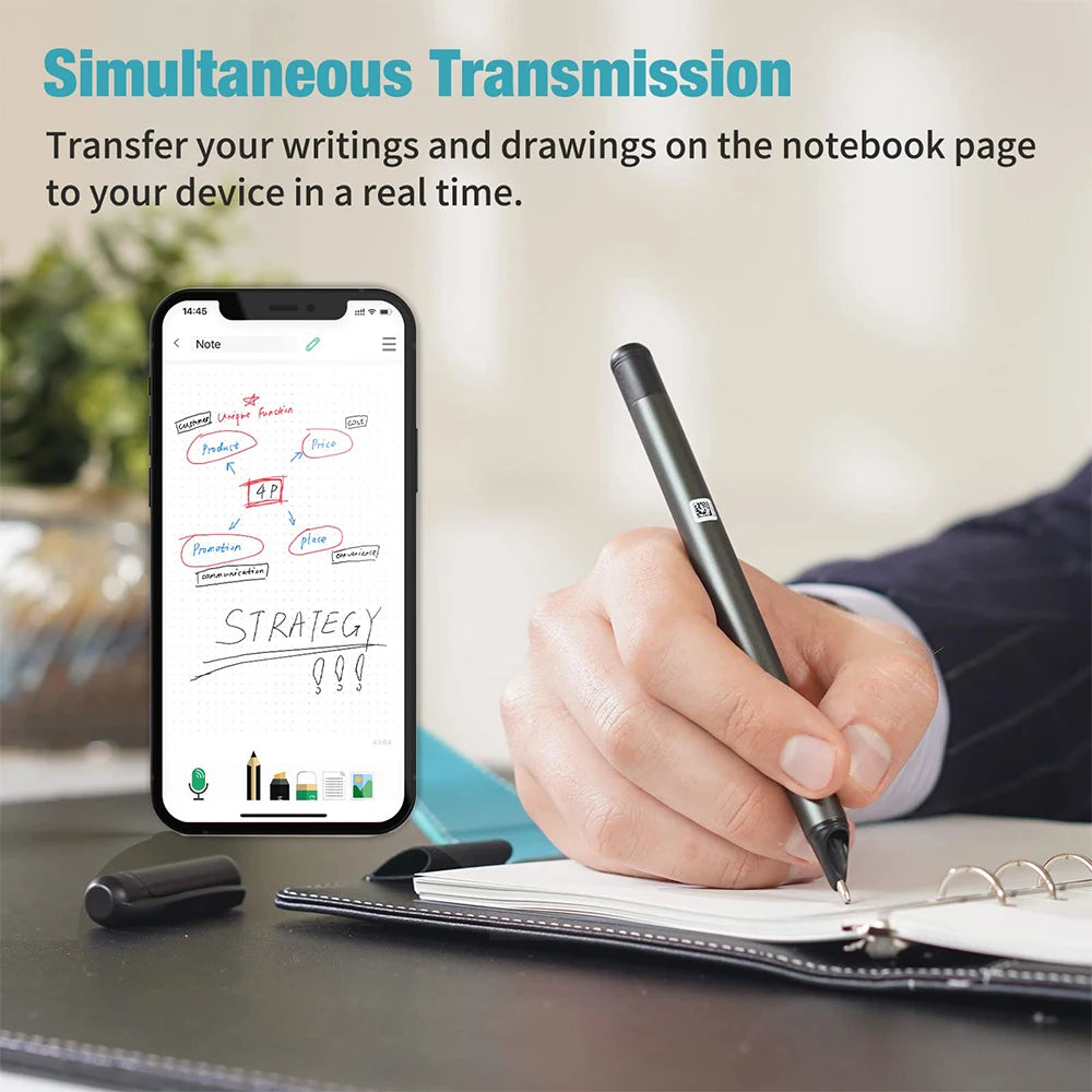 SyncPen3 Smart Bluetooth Wireless OCR Digital Pen, LCD Writing pad and Notebook