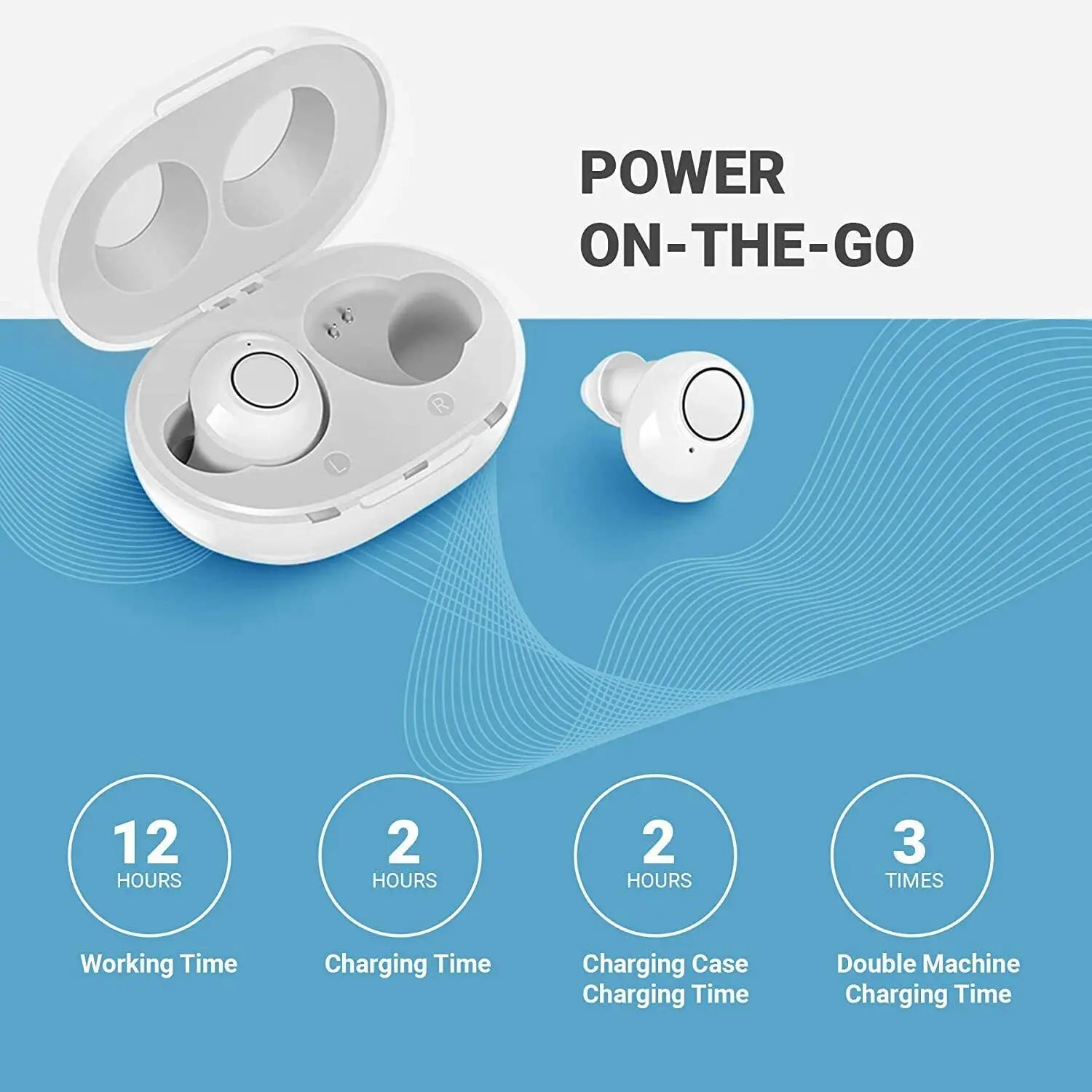 JINGHAO Rechargeable Hearing Aids Digital Hearing Amplifier In Ear Enhancer Voice Hearing Loss for Eldly White