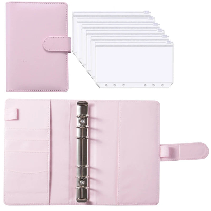 A6 Leather Budget Binder Notebook