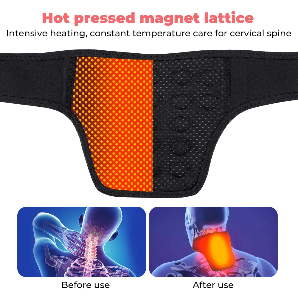 13/19pcs Magnetic Self-heating Neck Brace Tourmaline Infrared Therapy Pain Relief Cervical Protection Neck Support Belt Neck