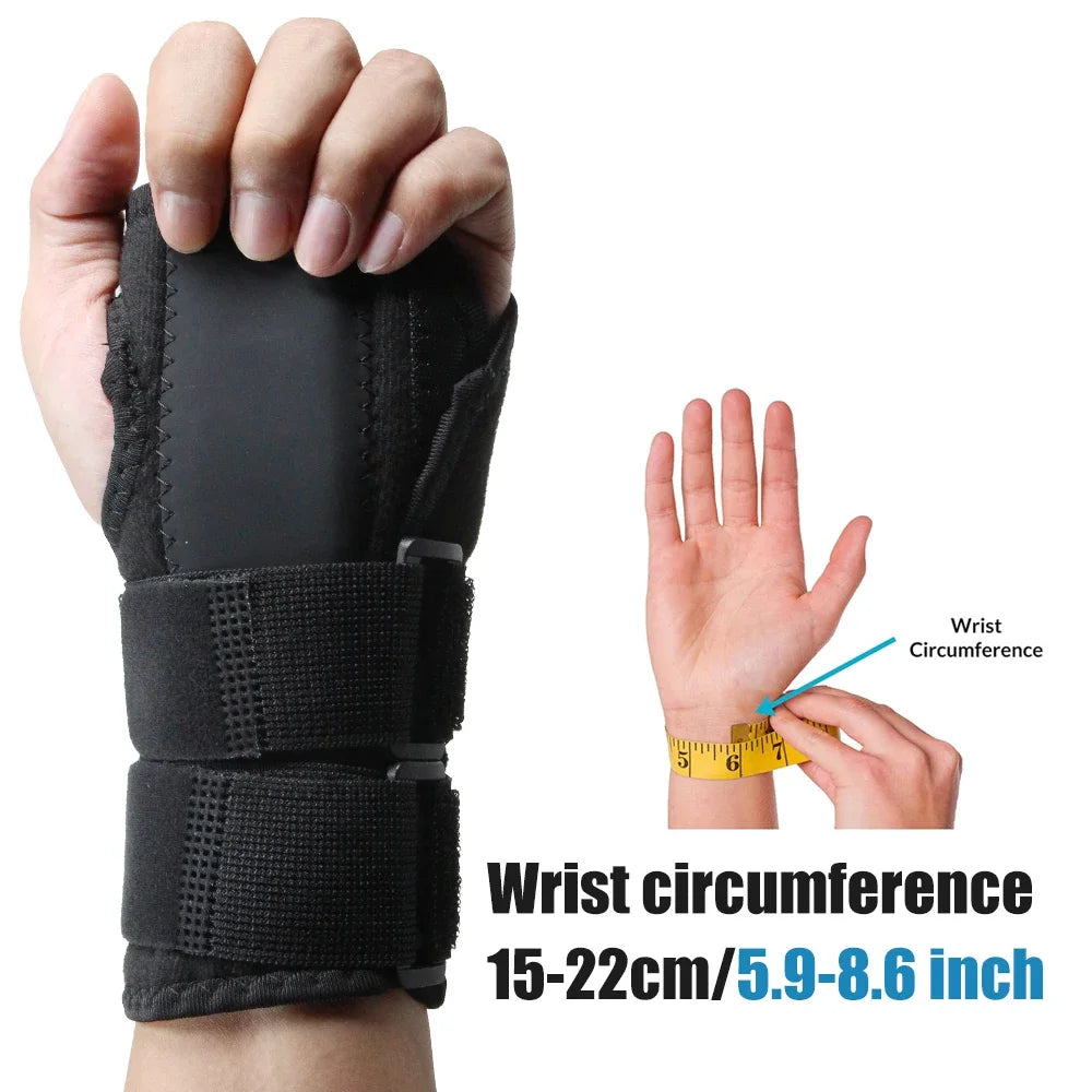1Pcs Wrist Brace Carpal Tunnel, Adjustbale Wrist Support and Metal Splint Stabilizer, Night Sleeep Hand Brace for Pain Relief