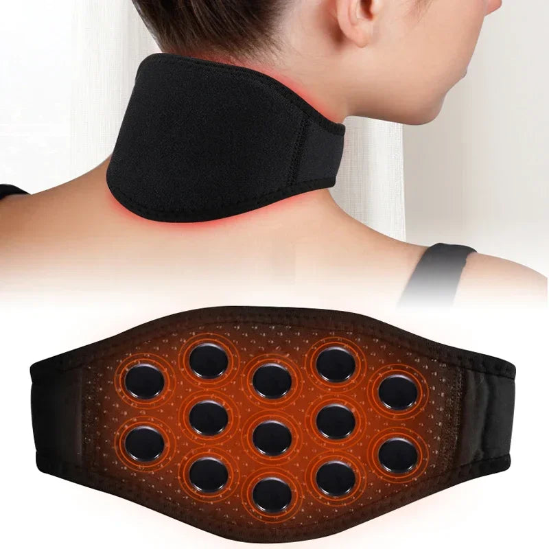13/19pcs Magnetic Self-heating Neck Brace Tourmaline Infrared Therapy Pain Relief Cervical Protection Neck Support Belt Neck