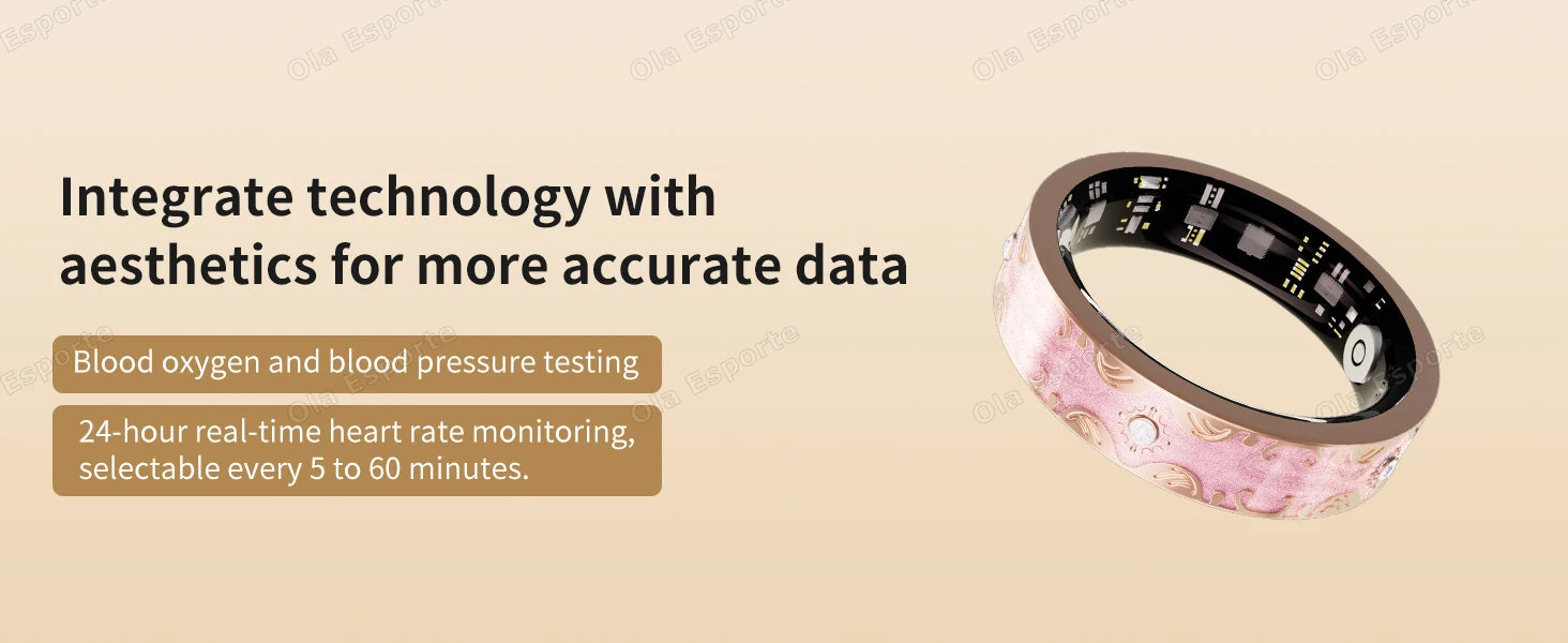 Smart Ring | Multicolor Diamond Design | Heart Rate, BP & Sleep Monitor