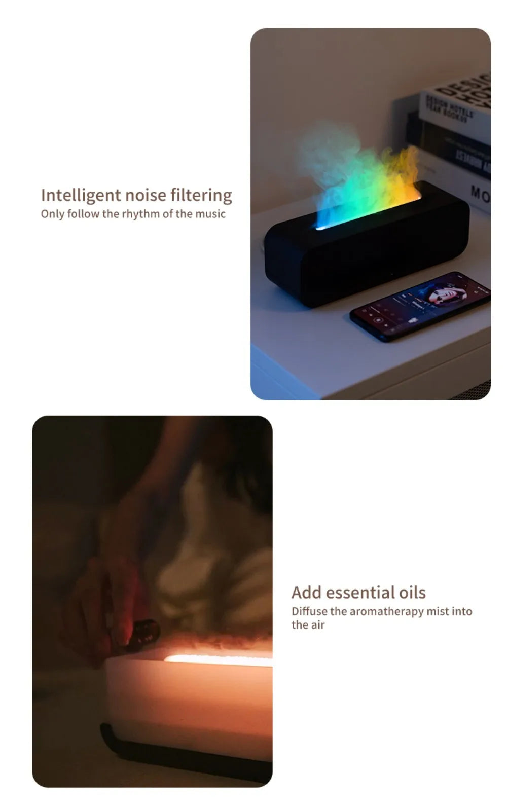 Humidifier Flame Aromatherapy Diffuser.